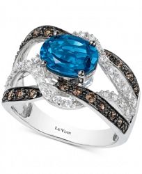 Le Vian London Blue Topaz (2 ct. t. w. ) & Diamond (5/8 ct. t. w. ) Statement Ring in 14k White Gold