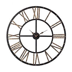 2499-BEL-3332317 - Bailey Street Home - 28-inch Roman Numeral Open Back Outdoor Wall ClockGold/Mombaca Black Finish -