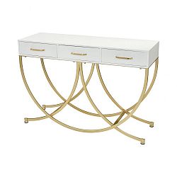 540-BEL-3325595 - Bailey Street Home - Springfield Celyn - 46.9-inch Console TableGold/White Finish - Springfield Celyn