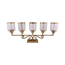 579-BEL-2247130 - Bailey Street Home - Glenfield Glade - 40.8-inch Mantle CandleholderAntique Brass/Clear Finish - Glenfield Glade