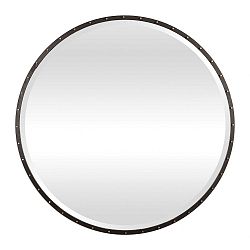 09456 - Uttermost - Benedo - 42 Inch Round Mirror Rustic Black/Antique Gold Finish - Benedo
