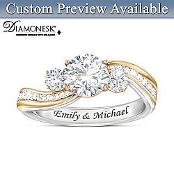 The Story Of Us Women’s Personalized Diamonesk Ring