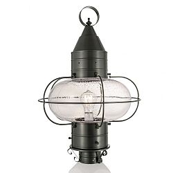 1510-GM-SE - Norwell Lighting - Classic Onion - One Light Large Outdoor Post Mount Gun Metal Finish with Clear Glass - Classic Onion