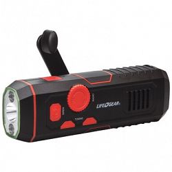 Life+gear 120-lumen Stormproof Usb Crank Flashlight & Radio LG3860675