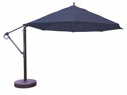 899bk73dv - Galtech International - 13' Cantilever Round Umbrella 73: True Blue BK: BlackSunbrella Solid Colors -