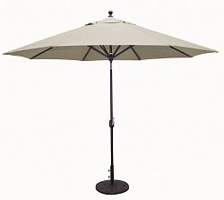 789bk42 - Galtech International - Deluxe Auto Tilt - 11' Round Umbrella 42: Flax BK: BlackSunbrella Solid Colors -