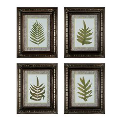 10040-S4 - Sterling Industries - 21.25 Inch Fashionable Fern Wall Art - (Set of 4) Brown Finish -