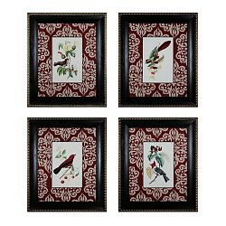 10058-S4 - Sterling Industries - Cuvier Exotic Birds - 38 Inch Wall Art Brown Finish -