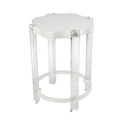 351-10275 - Sterling Industries - Kamchatka - 26 Inch Accent Table White/Clear Finish - Kamchatka