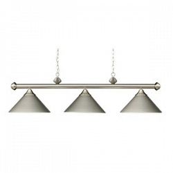 168-SN - Elk Lighting - Casual Traditions - Three Light Island Satin Nickel Finish with Metal Shade - Casual Traditions