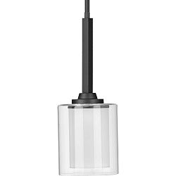 P500103-143 - Progress Lighting - Kene Mini-Pendant 1 Light Graphite Finish with Clear Glass - Kene