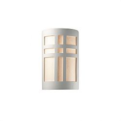 CER-7285W-CKC - Justice Design - Ambiance - Small Cross Window Open Top and Bottom Outdoor Wall Sconce Celadon Green Crackle E26 Medium Base IncandescentChoose Your Options - AmbianceG��