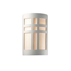 CER-7295W-TRAM - Justice Design - Ambiance - Large Cross Window Open Top and Bottom Outdoor Wall Sconce Mocha Travertine E26 Medium Base IncandescentChoose Your Options - AmbianceG��