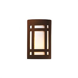 CER-7485-STOS - Justice Design - Ambiance - Small Craftsman Window Open Top and Bottom Wall Sconce Slate Marble E26 Medium Base IncandescentChoose Your Options - AmbianceG��