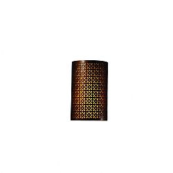 CER-7815W-CKS - Justice Design - Ambiance - Small Cylinder with Overall Floral Open Top and Bottom Outdoor Wall Sconce Sienna Brown Crackle E26 Medium Base IncandescentChoose Your Options - AmbianceG��