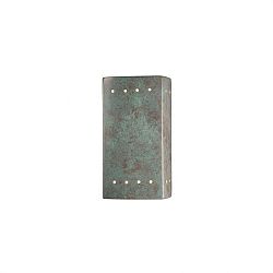 CER-0920W-GRAN - Justice Design - Ambiance - Small Rectangle with Perfs Closed Top Outdoor Wall Sconce Granite E26 Medium Base IncandescentChoose Your Options - AmbianceG��