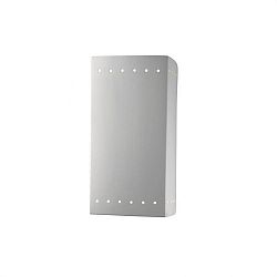 CER-0960W-VAN - Justice Design - Ambiance - Large Rectangle with Perfs Closed Top Outdoor Wall Sconce Vanilla Gloss E26 Medium Base IncandescentChoose Your Options - AmbianceG��