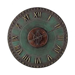 128-1004 - Elk Home - 31.5 Inch Roman Numeral Outdoor Wall Clock Gold/Marilia Verde Finish -