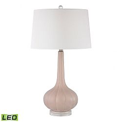 D2459-LED - Elk Home - Abbey Lane - 30 Inch 9.5W 1 LED Table Lamp Pastel Pink Finish with White Linen Shade - Abbey Lane