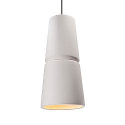CER-6435-STOC-CROM-120E-LED-10W - Justice Design - Radiance Collection - Cone 1-Light Large Pendant Polished Chrome BlackChoose Your Options - Radiance Collection "Trade Mark"