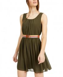 Bcx Juniors' Belted Fit & Flare Dress
