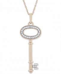 Diamond Key 18" Pendant Necklace (1/10 ct. t. w. ) in 14k Gold