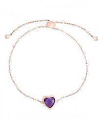 Effy Amethyst (2-1/6 ct. t. w. ) Heart Bracelet in 14k Rose Gold