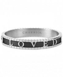 Charriol 4Ever Loved Bangle Bracelet in Pvd Stainless Steel & Gunmetal-Tone