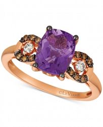 Le Vian Grape Amethyst (1-3/4 ct. t. w. ) & Chocolate and Vanilla Diamond (1/5 ct. t. w. ) Ring in 14k Rose Gold