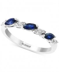 Effy Sapphire (5/8 ct. t. w. ) and Diamond (1/8 ct. t. w. ) Ring in 14k White Gold