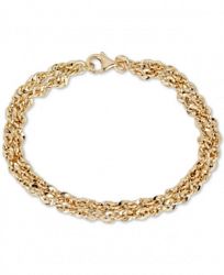 Double Row Link Bracelet in 14k Gold
