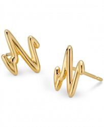 Sarah Chloe Heartbeat Stud Earrings in Sterling Silver or 14k Gold-Plate Over Sterling Silver