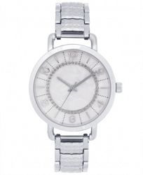 Charter Club Women's Silver-Tone Textured Bracelet Watch 35mm, Created for Macy's