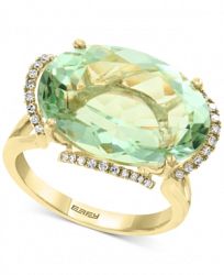Effy Prasiolite(12-7/8 ct. t. w. ) & Diamond (1/8 ct. t. w. ) Statement Ring in 14k Gold