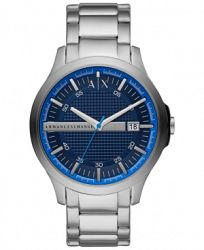 AX Armani Exchange Men's Hampton Stainless Steel Bracelet Watch 46mm
