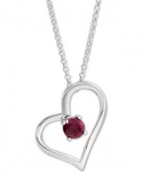 Ruby Heart Pendant Necklace (2-3/8 ct. t. w. ) in Sterling Silver