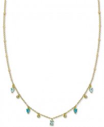 Argento Vivo Stone Dangle 18" Statement Necklace in Gold-Plated Sterling Silver