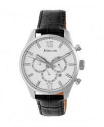 Heritor Automatic Benedict Silver Leather Watches 40mm