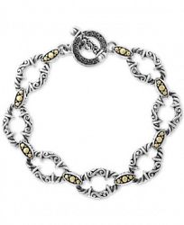 Effy Filigree Open Link Toggle Bracelet in Sterling Silver & 18k Gold
