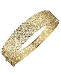 Floral Caged Bracelet in 18K Gold Over Sterling Silver