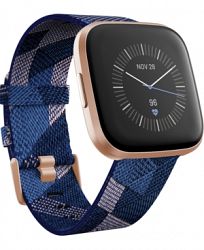 Fitbit Versa 2 Navy & Pink Fabric Strap Touchscreen Smart Watch 39mm - A Special Edition