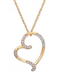 Diamond Heart 18" Pendant Necklace (1/10 ct. t. w. ) in 10k Gold