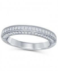 Diamond (1/3 ct. t. w. ) Three Row Pave Band in 14K White Gold
