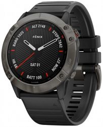 Garmin fenix 6X Black Silicone Strap Smart Watch 42mm