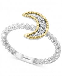 Effy Diamond Crescent Moon Ring (1/20 ct. t. w. ) in Sterling Silver & 14k Gold-Plate