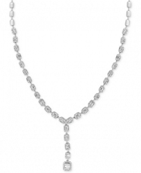Effy Hematian Diamond Beaded Baguette Cluster 16" Lariat Necklace (3-3/4 ct. t. w. ) in 18k White Gold