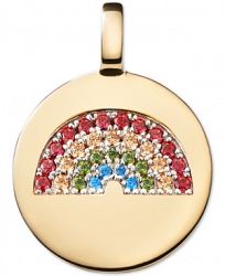 Charmbar Swarovski Zirconia Reversible Rainbow Charm Pendant in 14k Gold-Plated Sterling Silver