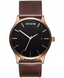 Mvmt Men's Classic Brown Leather Strap Watch 45mm