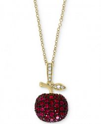 Certified Ruby (5/8 ct. t. w. ) & Diamond Accent 18" Apple Pendant Necklace in 14k Gold