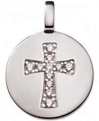 Charmbar Swarovski Zirconia Cross Reversible Charm Pendant in Sterling Silver